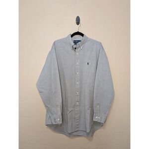 Ralph Lauren Yarmouth Mens 16.5 34/35 Grey Pinpoint Oxford Button Down Shirt